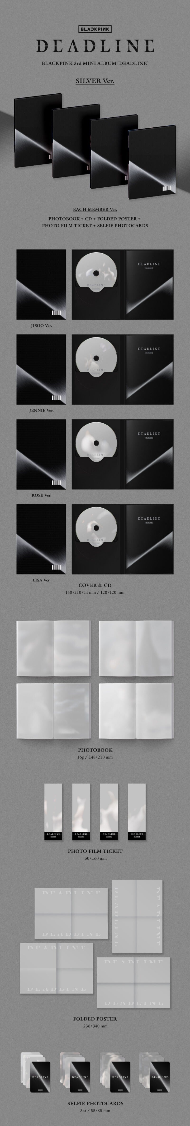 PREORDER: BLACKPINK 3rd Mini Album - DEADLINE (Silver ver)