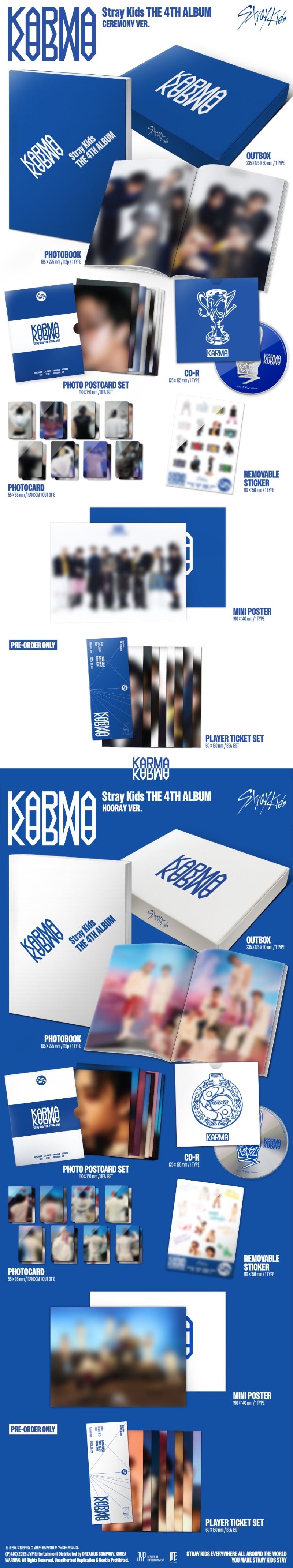 PREORDER: Stray Kids 4th Full Album KARMA (CEREMONY Ver. / HOORAY Ver.)