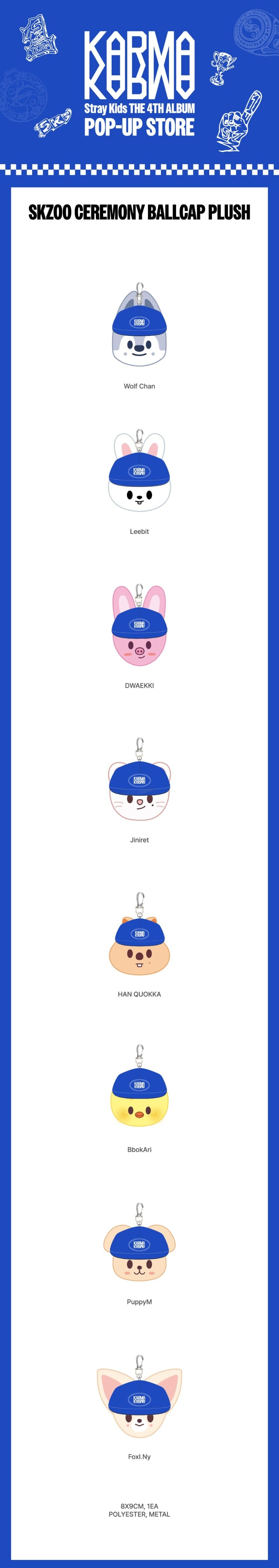 PREORDER: Stray Kids KARMA SKZOO CEREMONY BALLCAP PLUSH MD