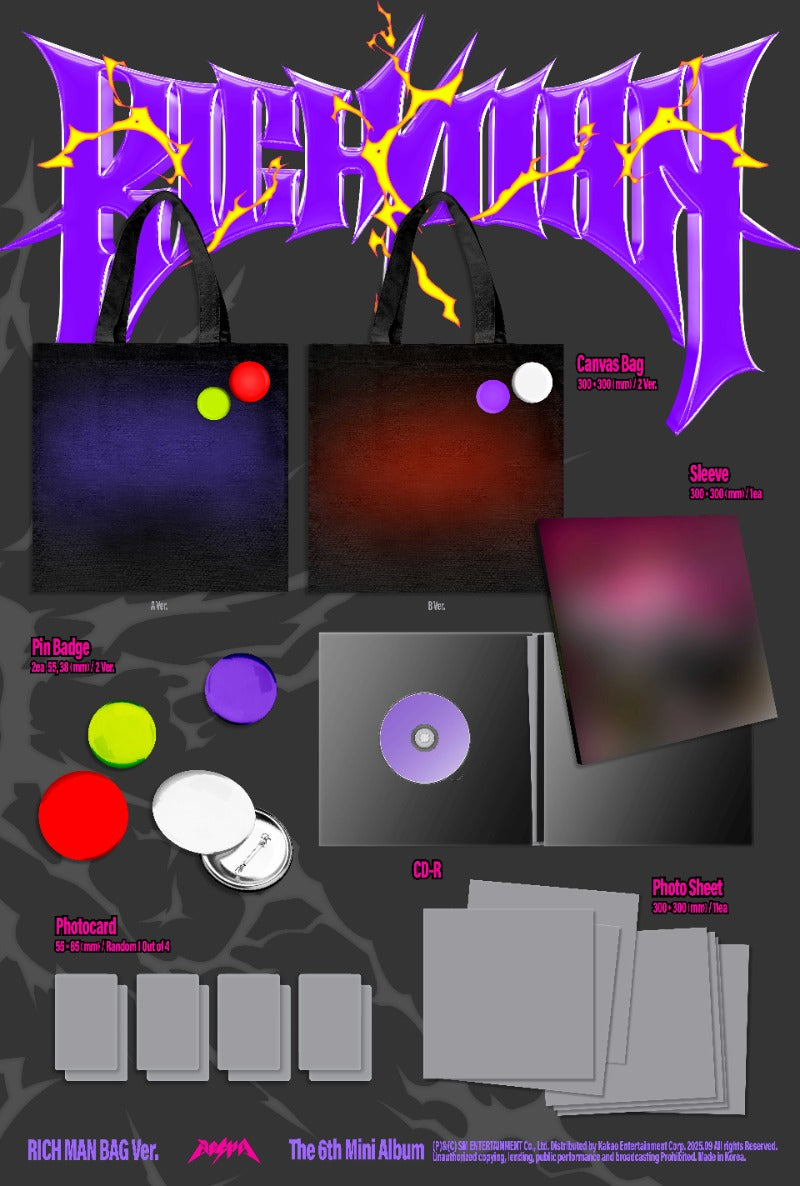 PREORDER - aespa 6th Mini Album Rich Man [RICH MAN BAG ver]